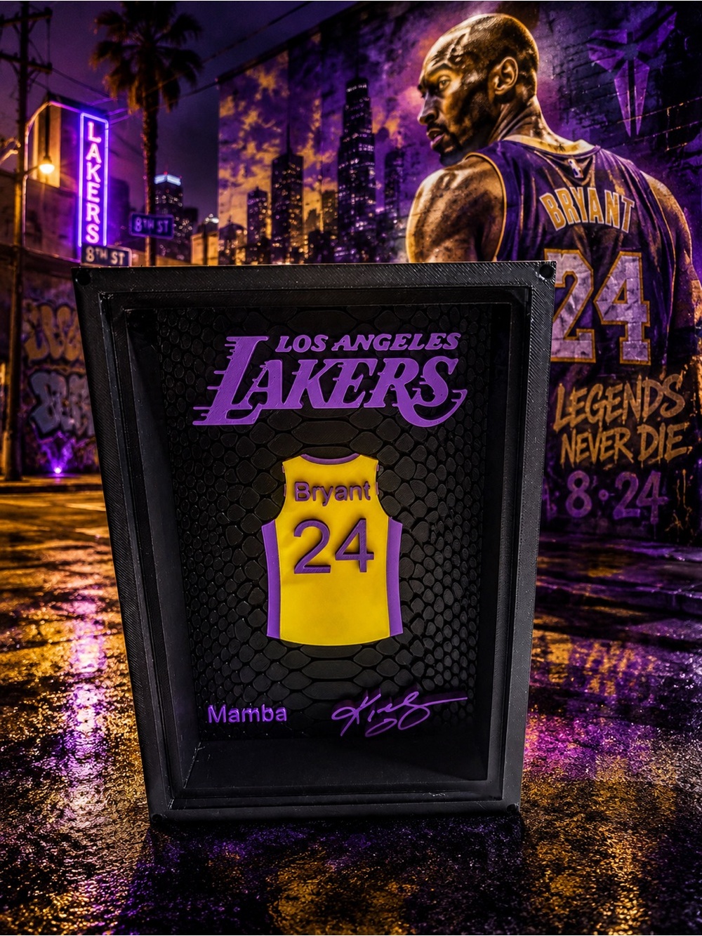 💜💛 Honor a Legend with this Custom Kobe Bryant Inspired Lakers Shadow Box 💜💛